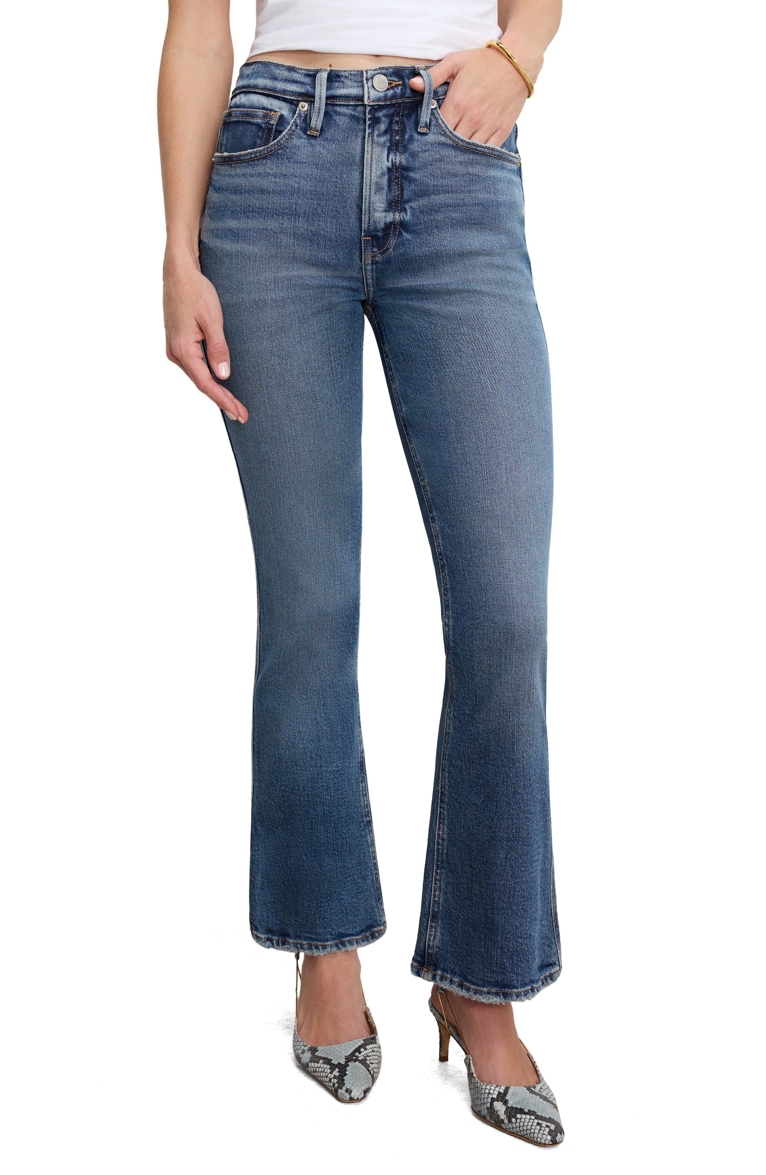 Good American Good Standard Kick Flare Jeans