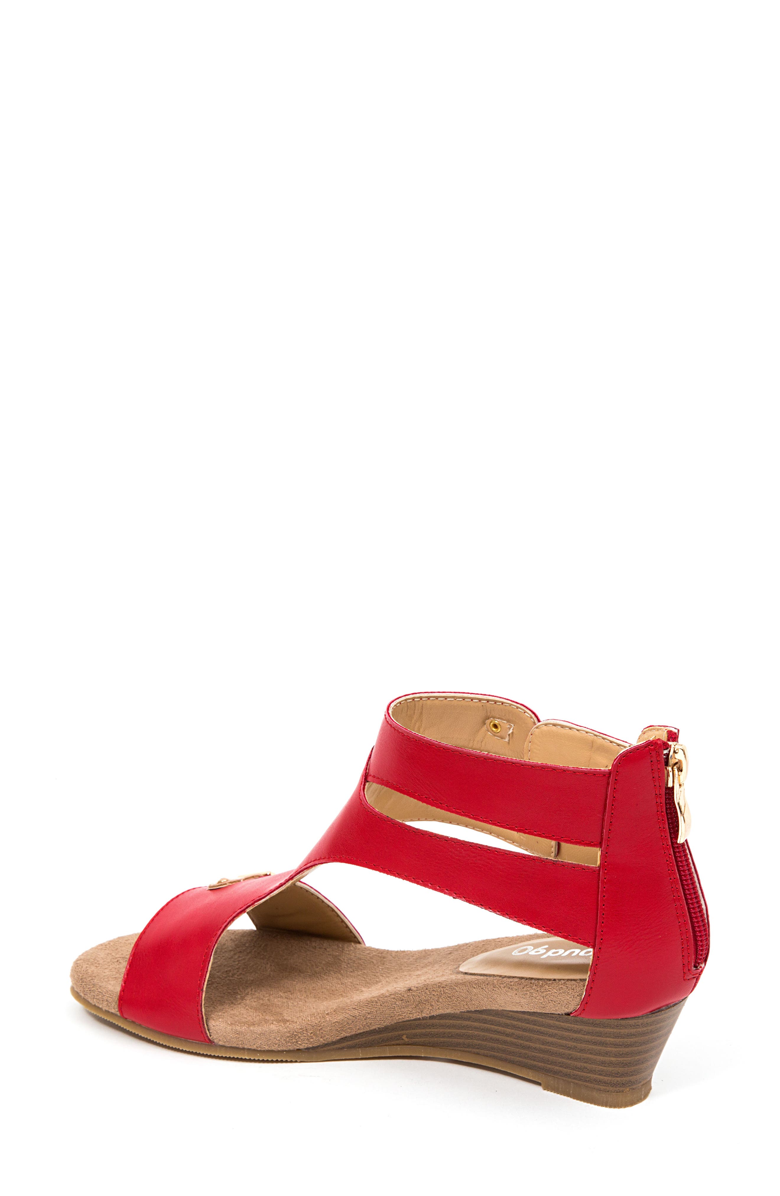 Softy Wedge Heel Sandal, Alternate, color, RED