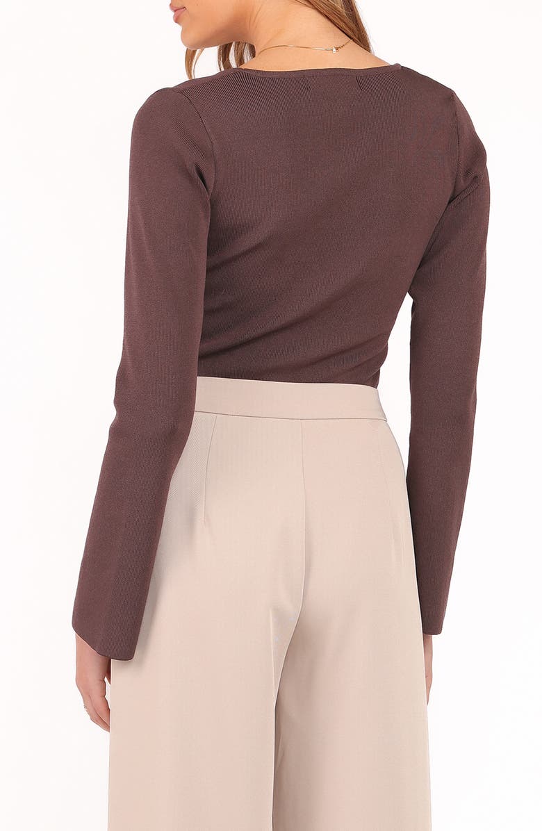 Petal & Pup Trinity Sweetheart Neck Knit Top, Alternate, color, Chocolate Brown