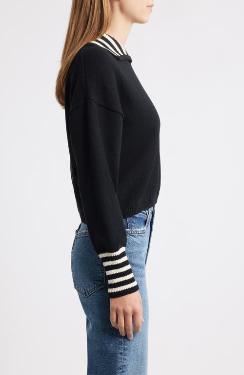 Frame The Sailor Collared Sweater In Black