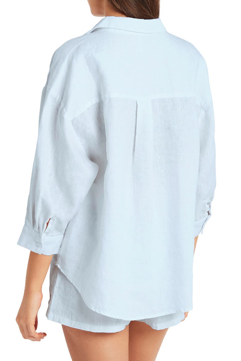 Kyotot Linen Cover-Up Shirt, Alternate, color, CHAMBRAY