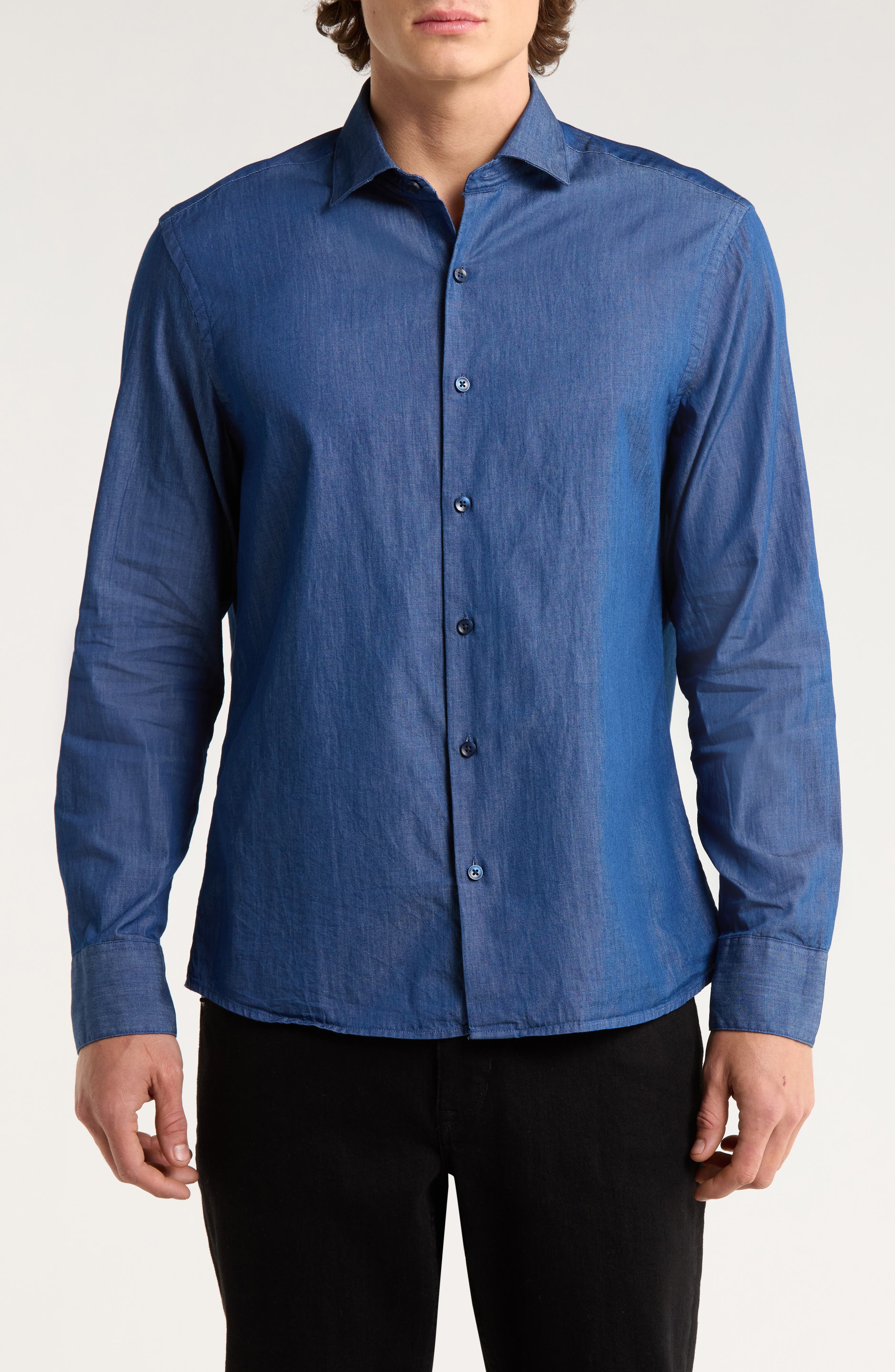 Robert Barakett Grantley Long Sleeve Denim Button-Up Shirt