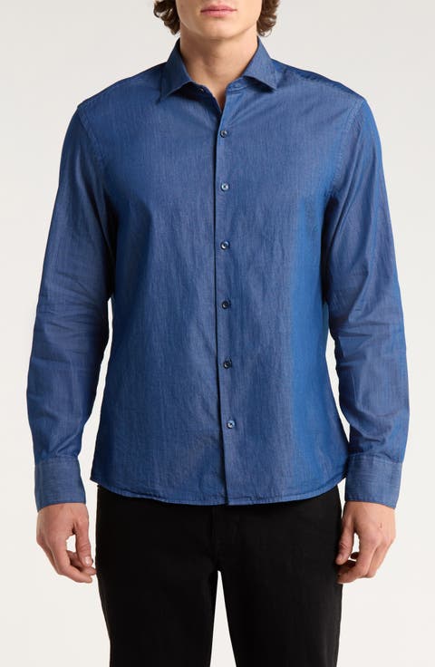 Grantley Long Sleeve Denim Button-Up Shirt