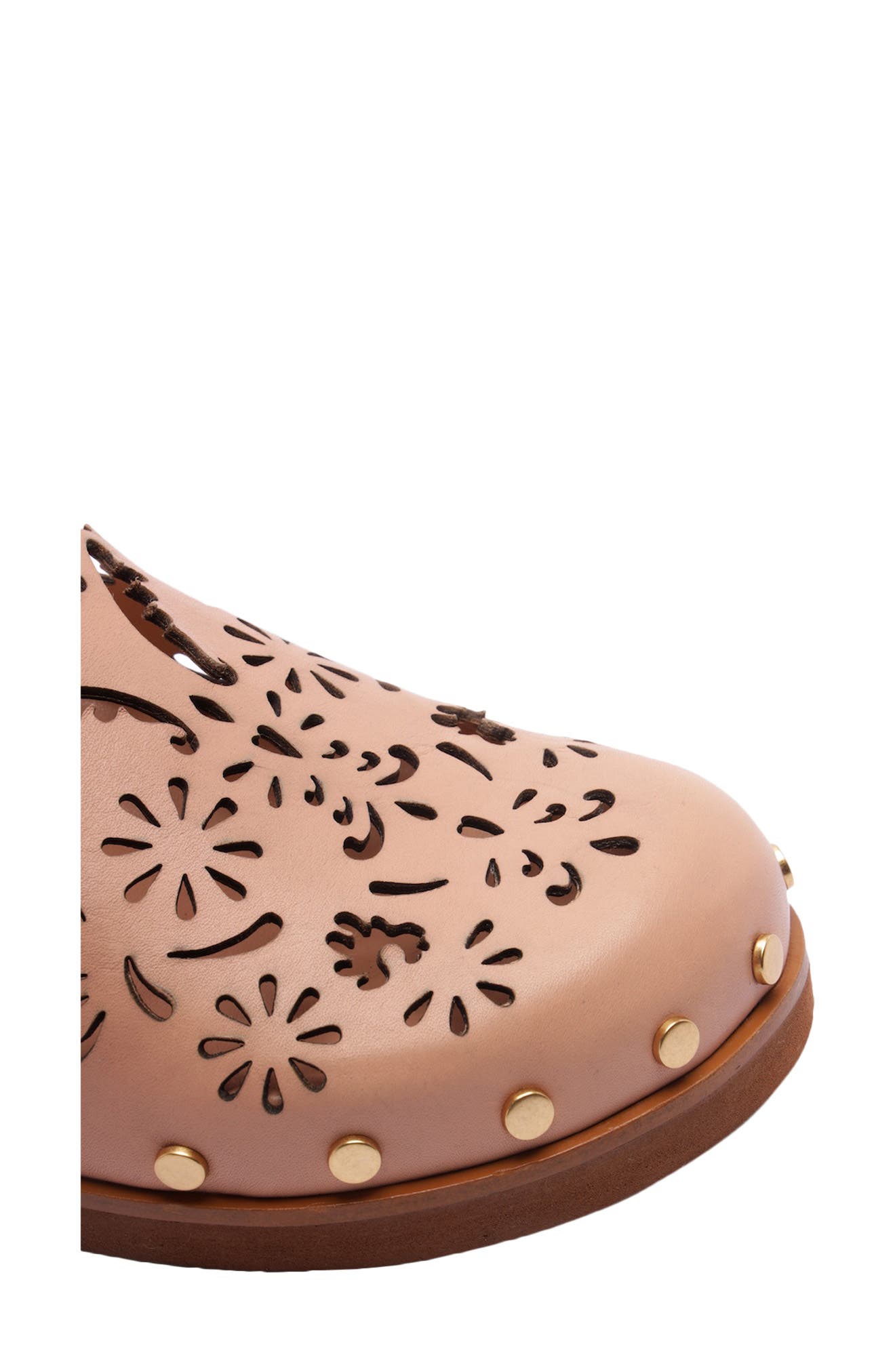 Lace Anatomic Leather Flat Mule, Alternate, color, OLD BLUSH