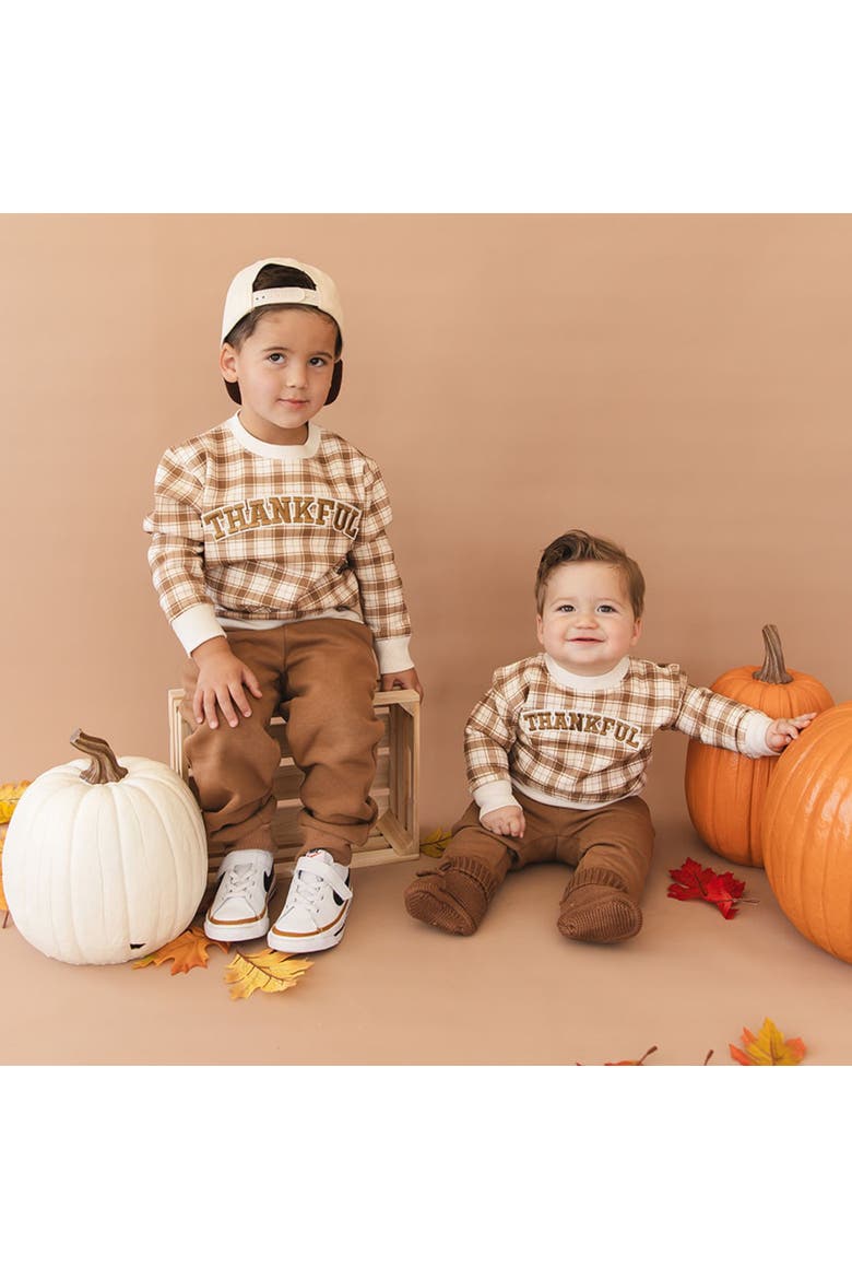 Thankful Patch Thanksgiving Sweatshirt, Alternate, color, Natural