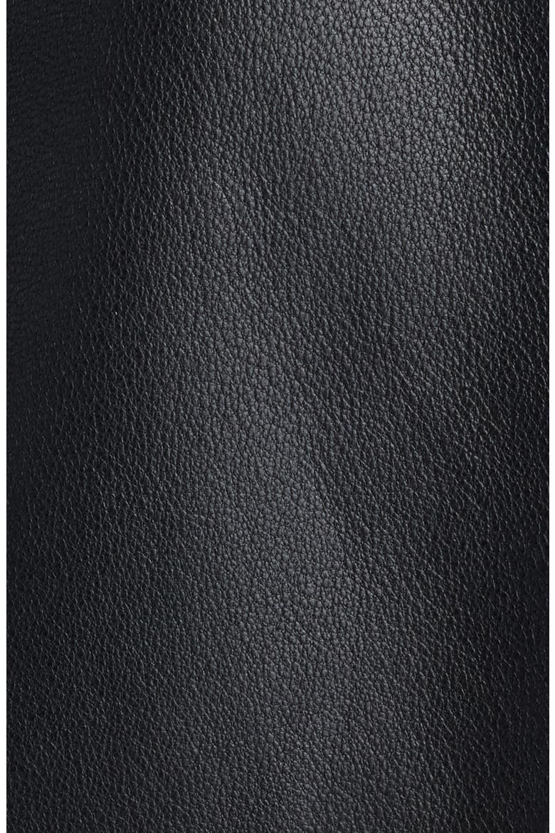 Fitted Leather Coat, Alternate, color, 1000 BLACK
