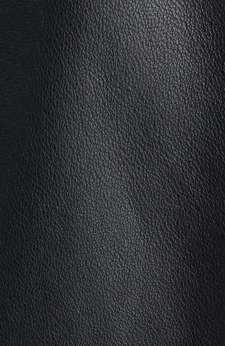 Balenciaga Fitted Leather Coat, Alternate, color, 1000 Black