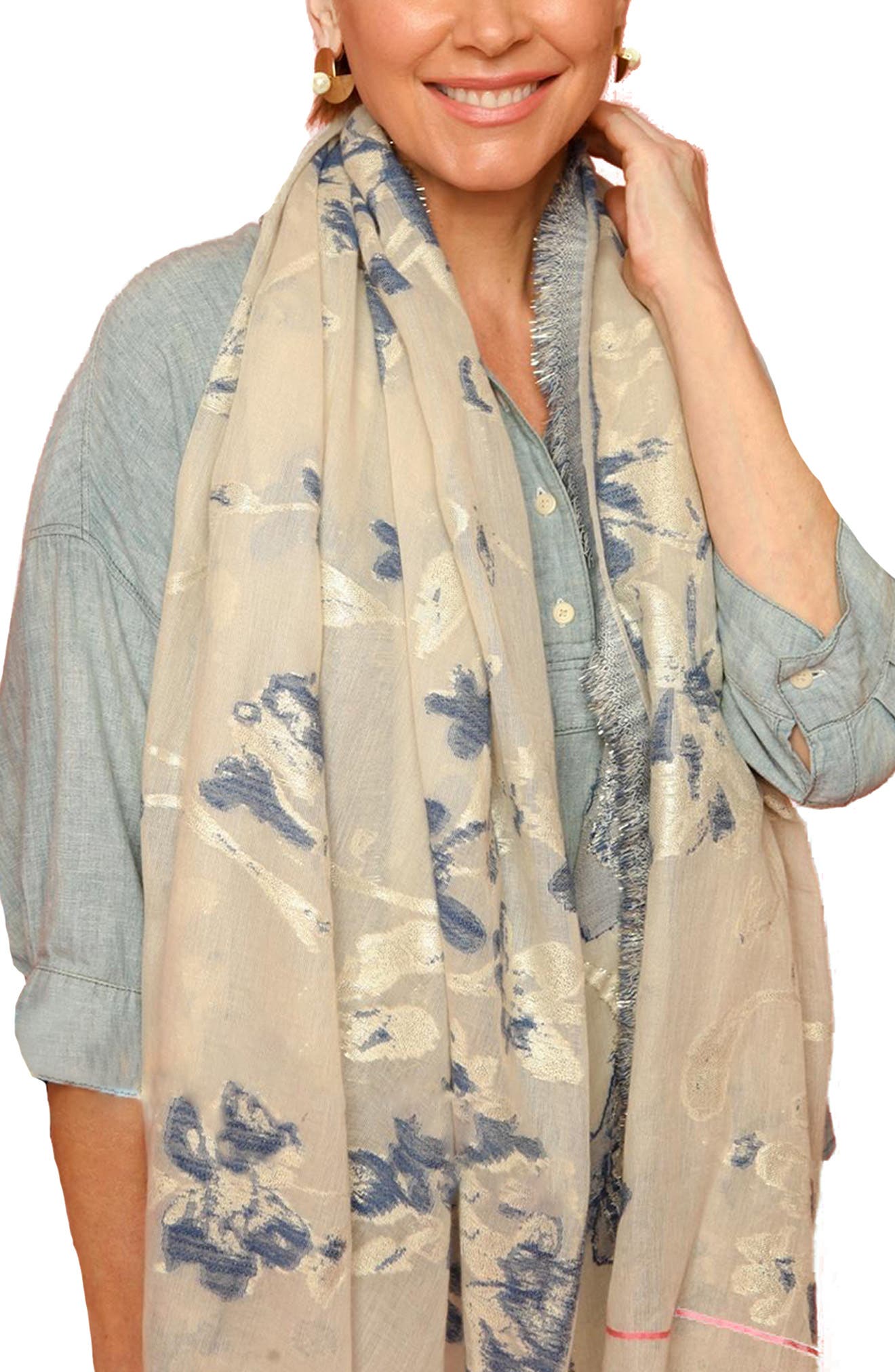 SAACHI Wind Chime Floral Print Scarf