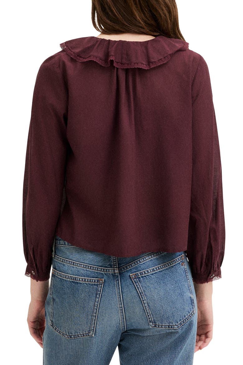 The Georgina Long Sleeve Voile Top, Alternate, color, SMOKED CLARET