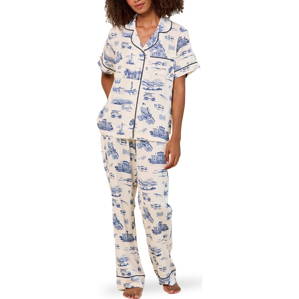 Katie Kime Nc Toile Pant Set In Blue