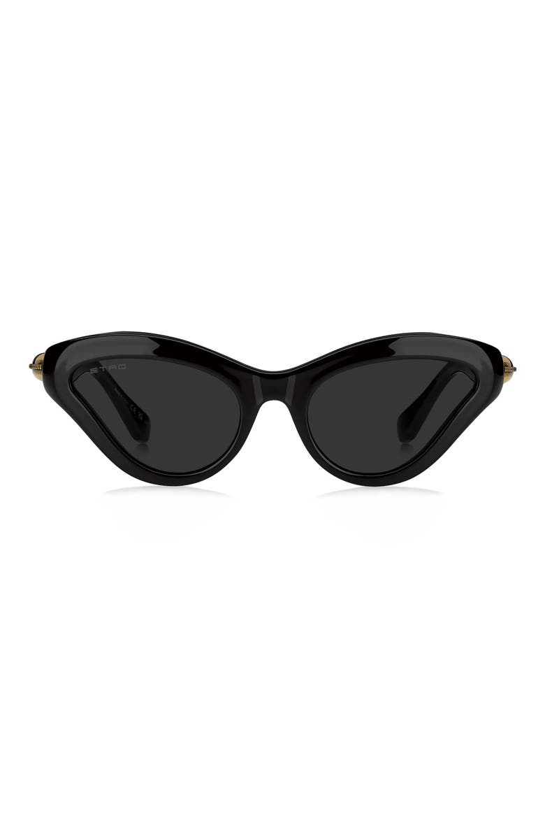 55mm Cat Eye Sunglasses, Main, color, BLACK