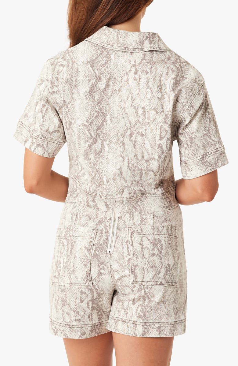 Habitual Snakeskin Print Denim Crop Top, Alternate, color, 