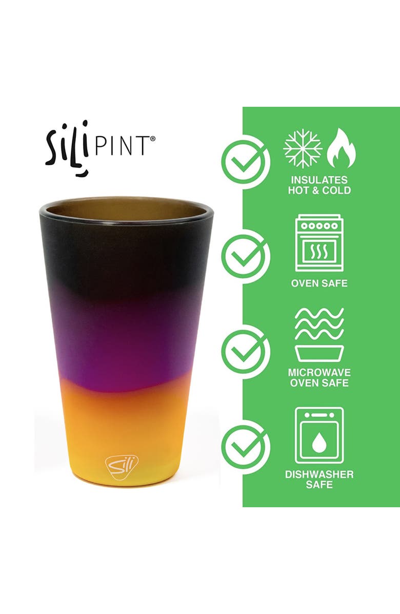 Silipint Silicone 16 oz Pint Glass Set, 2 Pack, Alternate, color, Multicolored