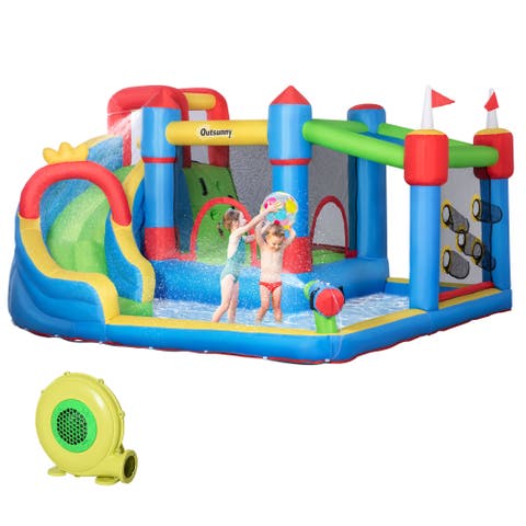 6-in-1 Inflatable Water Slide Bounce House