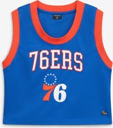 Hype and Vice Women's Hype and Vice  Royal Philadelphia 76ers Cropped Basketball Scoop Neck Tank Top