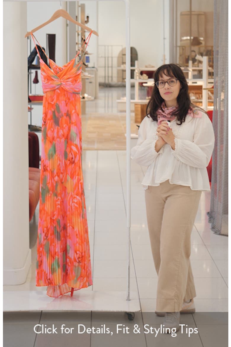 Floral Pleated Open Back Gown video