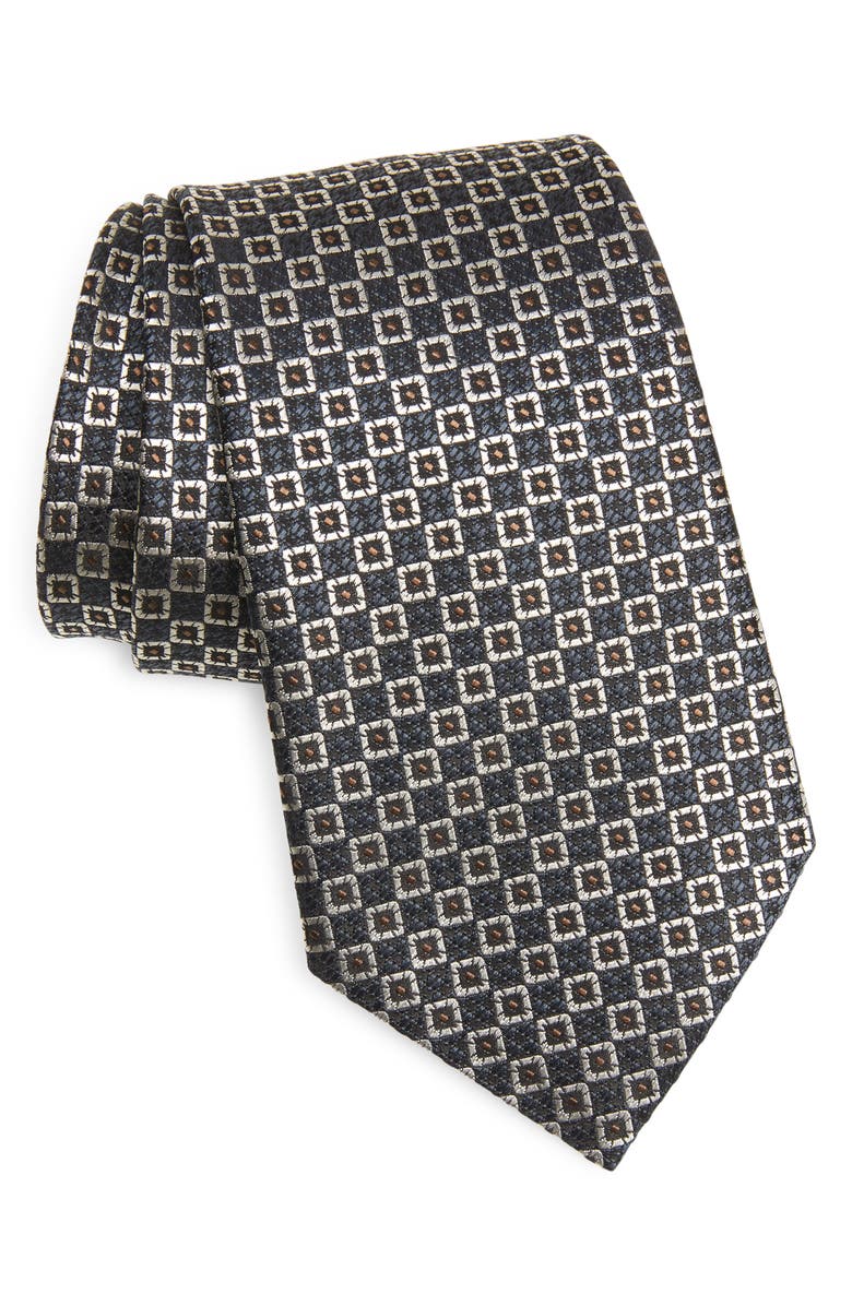 ZEGNA Geometric Silk Tie, Main, color, 