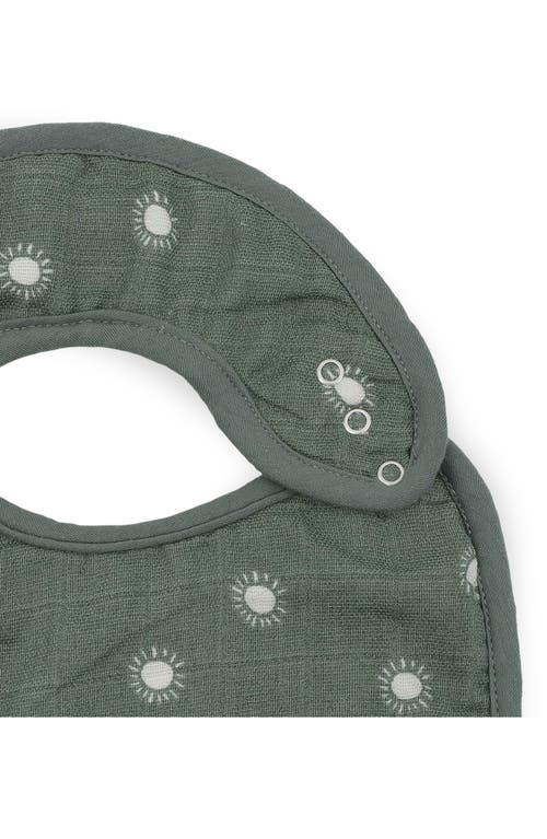 Little Unicorn 3-pack Organic Cotton Muslin Bibs In Green
