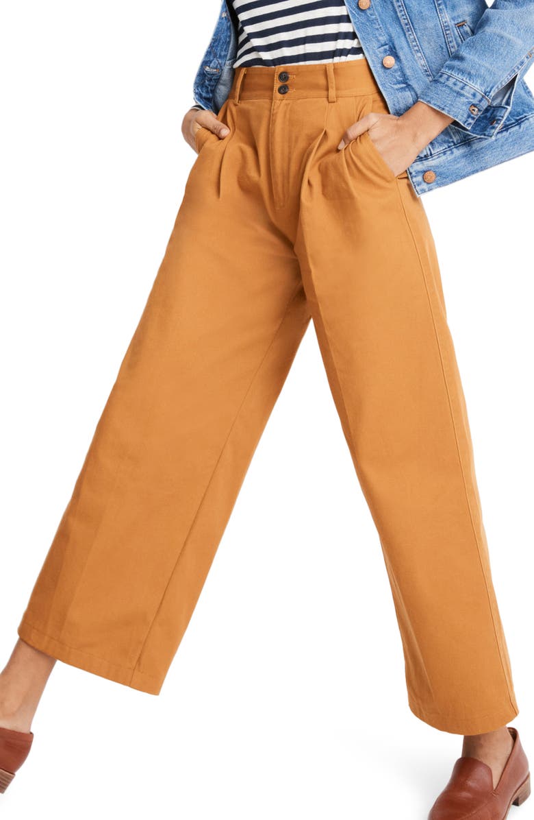 Madewell High Waist Crop Wide Leg Pants, Alternate, color, 