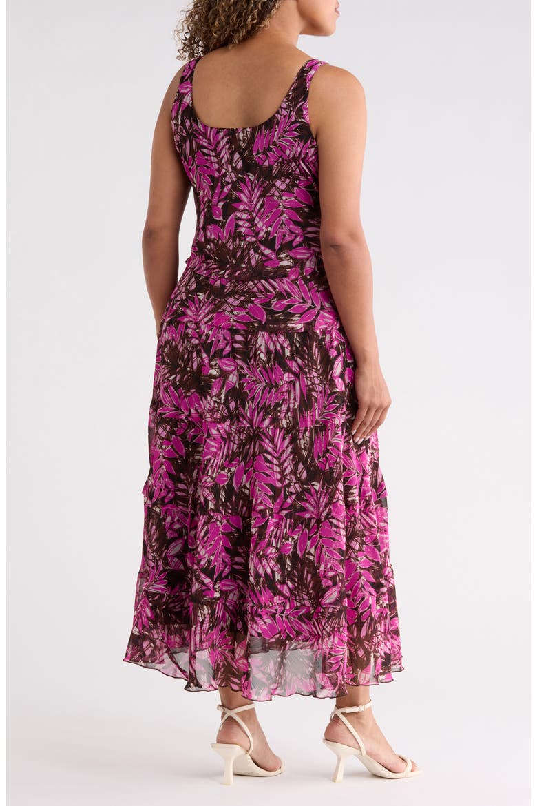 Print Sleeveless Tiered Maxi Dress, Alternate, color, BRIGHT ORCHID MULTI