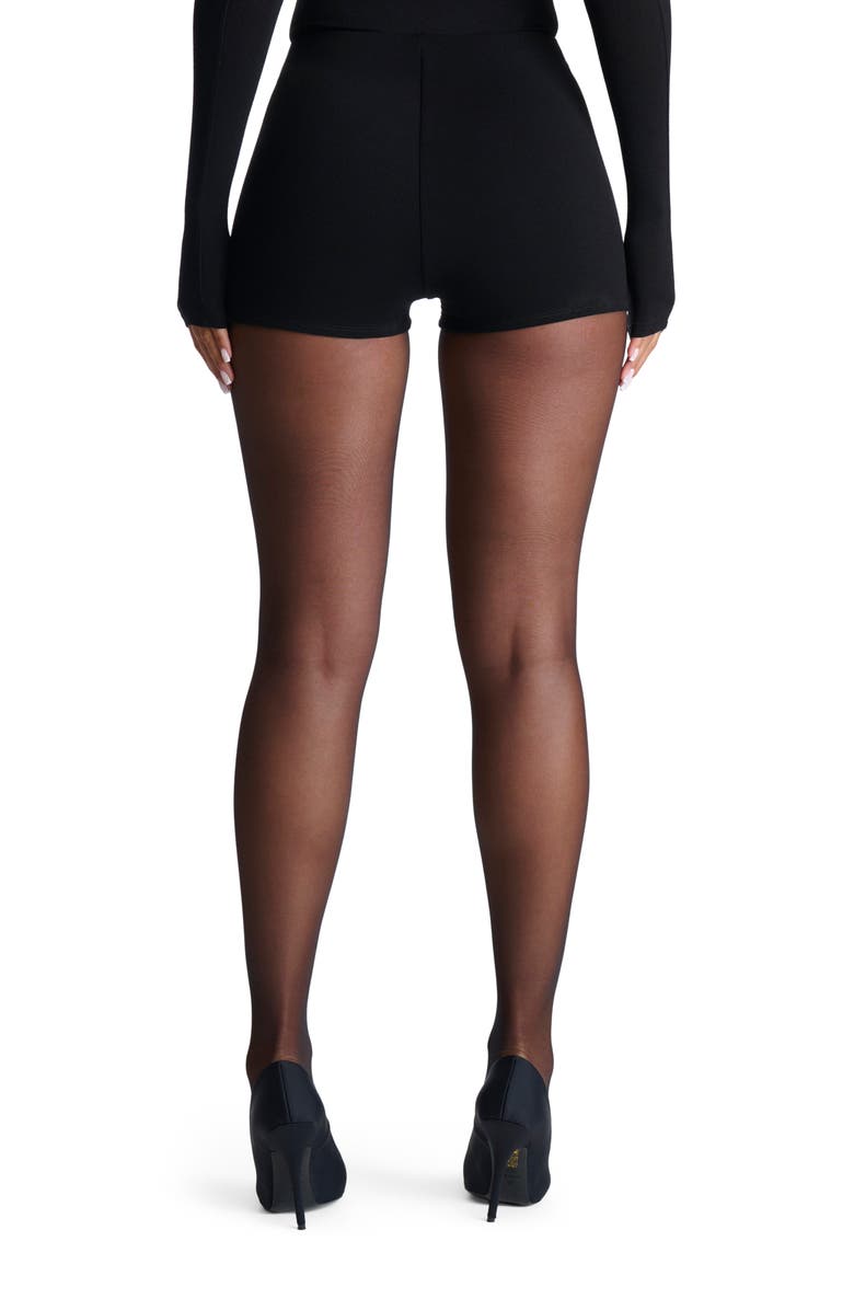 Naked Wardrobe High Waist Hot Shorts, Alternate, color, Black