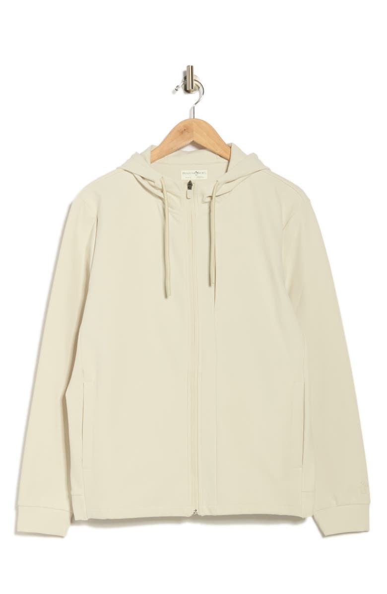 ORIGINAL PENGUIN SPORT Micro Texture Full Zip Hoodie, Alternate, color, Silver Birch