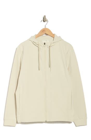 Original Penguin Sport Micro Texture Full Zip Hoodie In Neutral