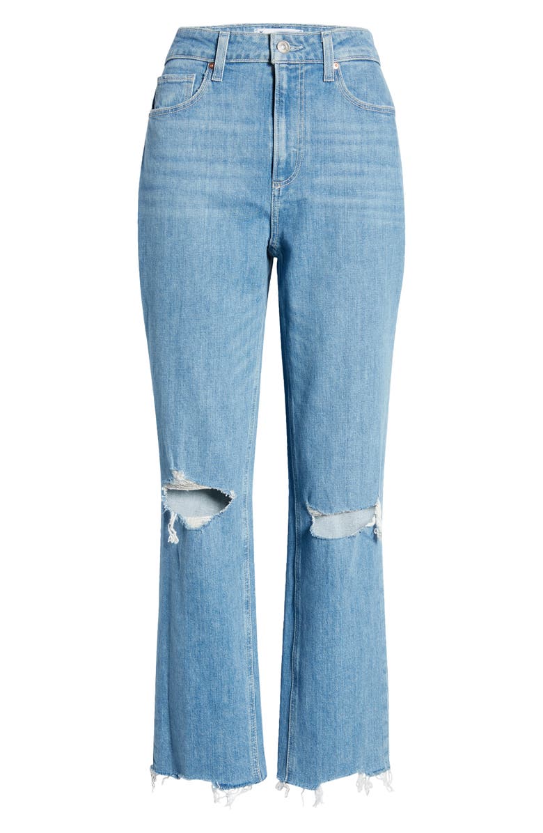 PAIGE Noella Straight Leg Raw Hem Jeans, Alternate, color, Radical Destructed
