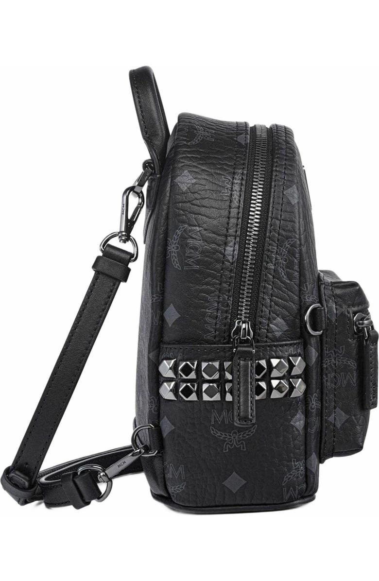 MCM Stark Bebe Boo Side Studs Backpack in Visetos, Alternate, color,