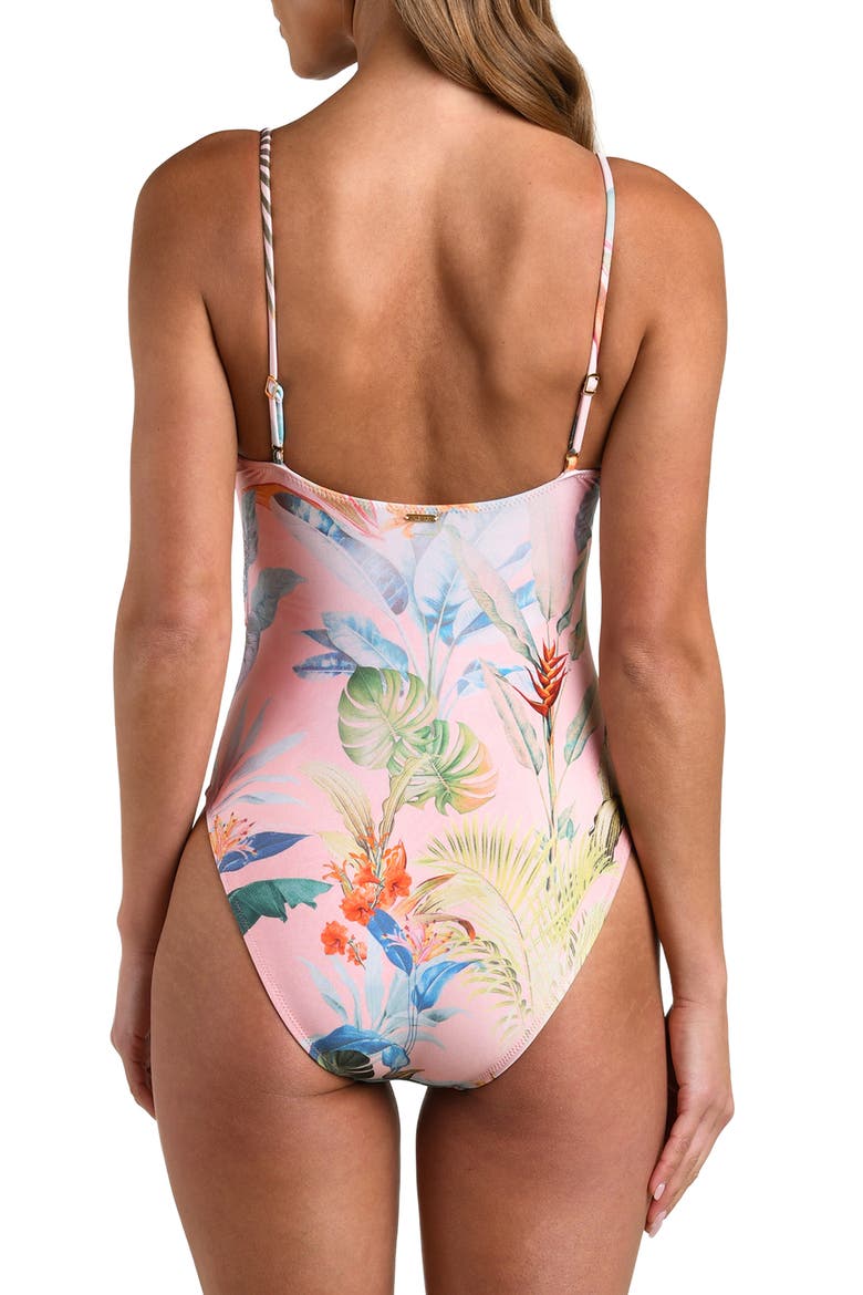 Remi Colorful Palm Underwire One-Piece Swimsuit, Alternate, color, PINK MULTI