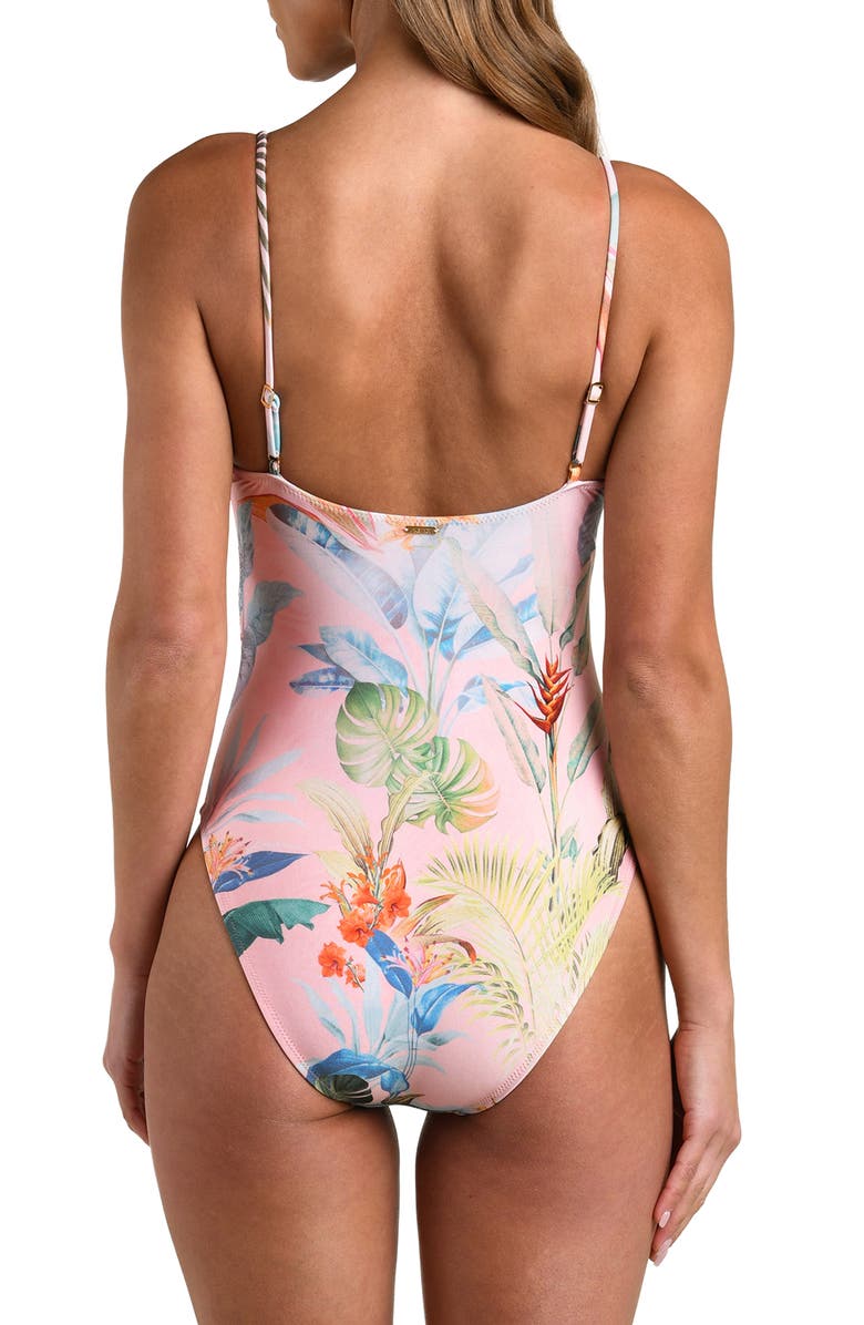 L'AGENCE Remi Colorful Palm Underwire One-Piece Swimsuit, Alternate, color, 