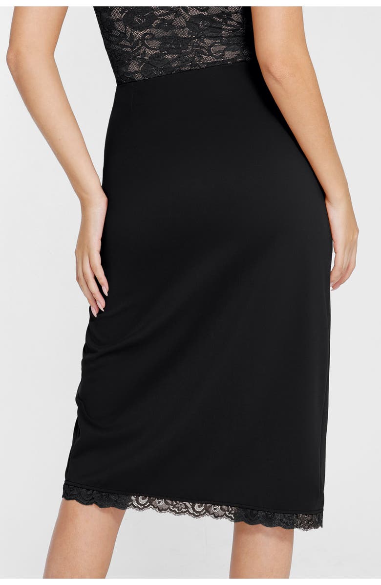 Popilush Shapewear Slimming Lace Trim Midi Wrap Skirt, Alternate, color, 