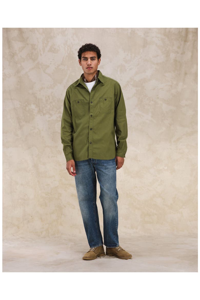 Otero Cotton Shirt, Alternate, color, GREEN