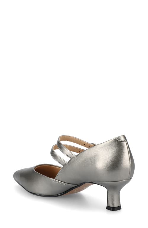 Journee Collection Journee Womens Carnation Medium And Wide Width Kitten Heel Mary Jane Pumps In Gray