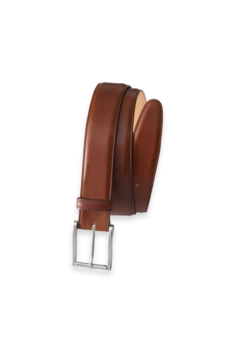 Leather Belt With Changeable Buckle, Main, color, Chestnut