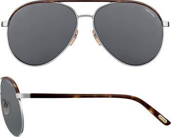 Tom Ford ‘Silvano\' 59mm Polarized Sunglasses Tom Ford Sunglasses Silvano TF112 Black/Gunmetal 08M Size  main image 4