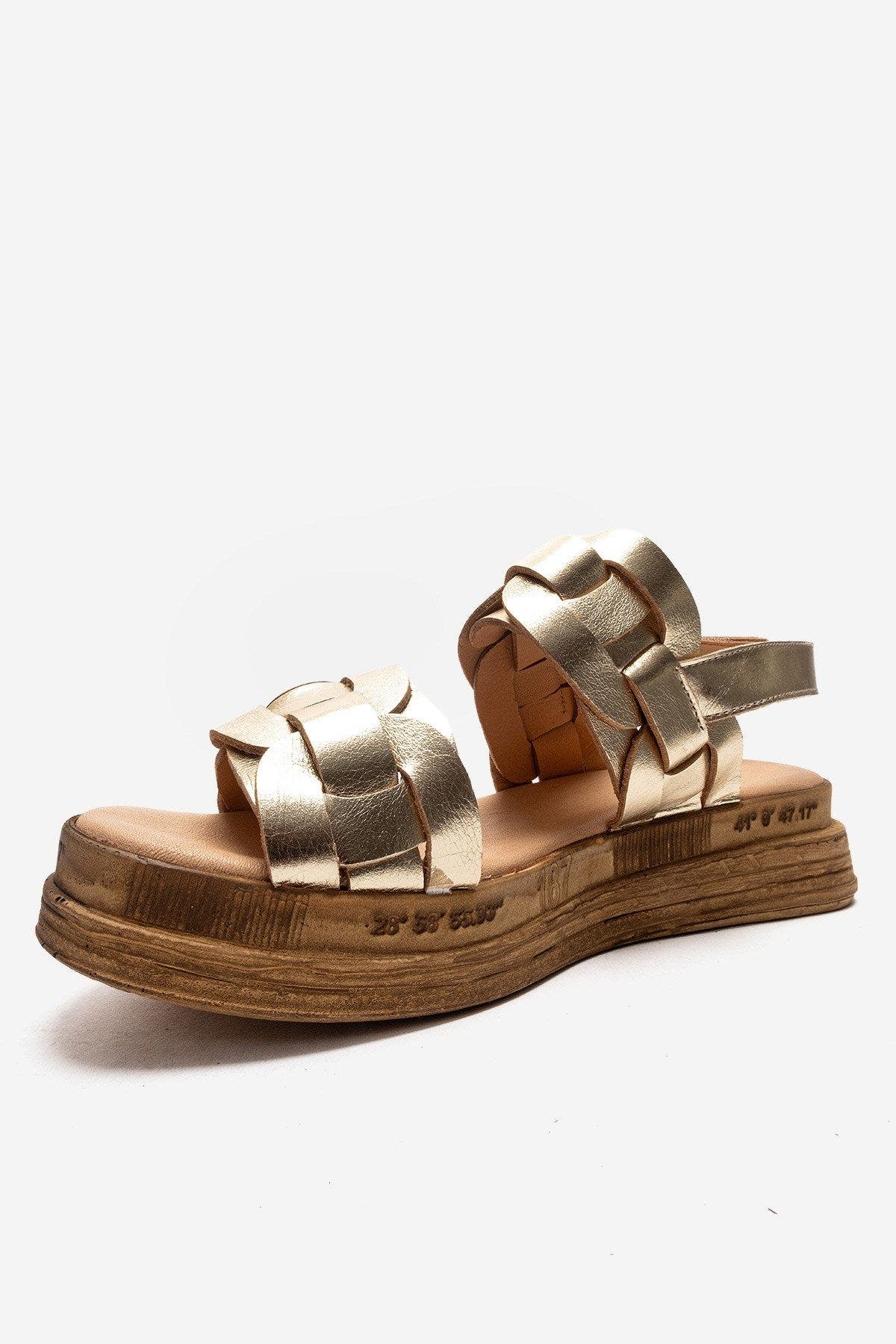 Forever & Always Shoes Elvoro Leather Sandal, Alternate, color, Gold