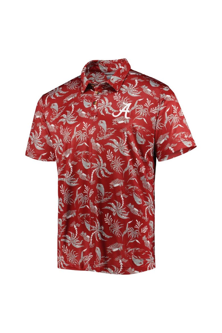 Men's Columbia Crimson Alabama Crimson Tide Super Terminal Tackle Omni-Shade Polo, Alternate, color, Crimson