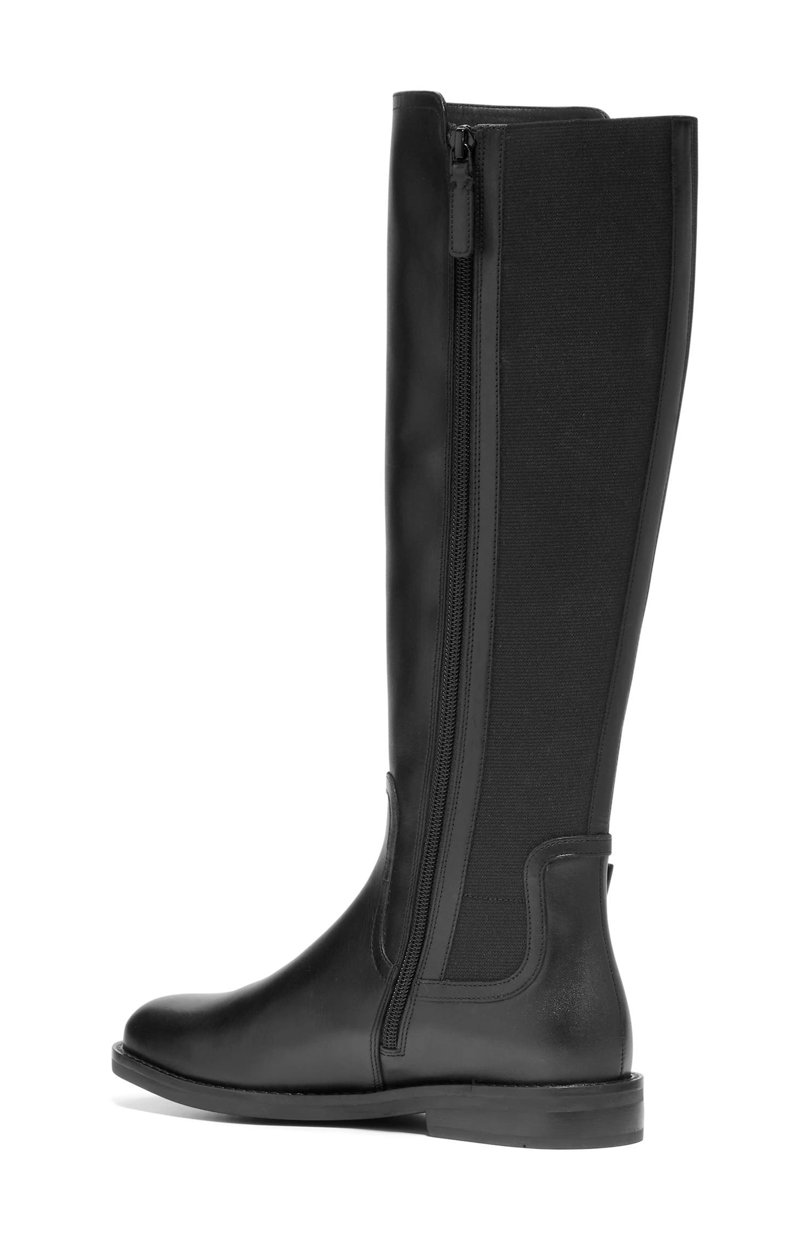 Cole Haan Celestina Riding Boot, Alternate, color, Black Leather