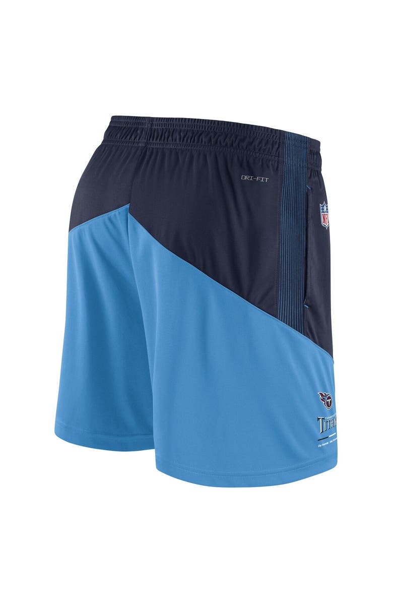 Nike Men's Nike Navy/Light Blue Tennessee Titans Sideline Primary Lockup Performance Shorts, Alternate, color, Navy