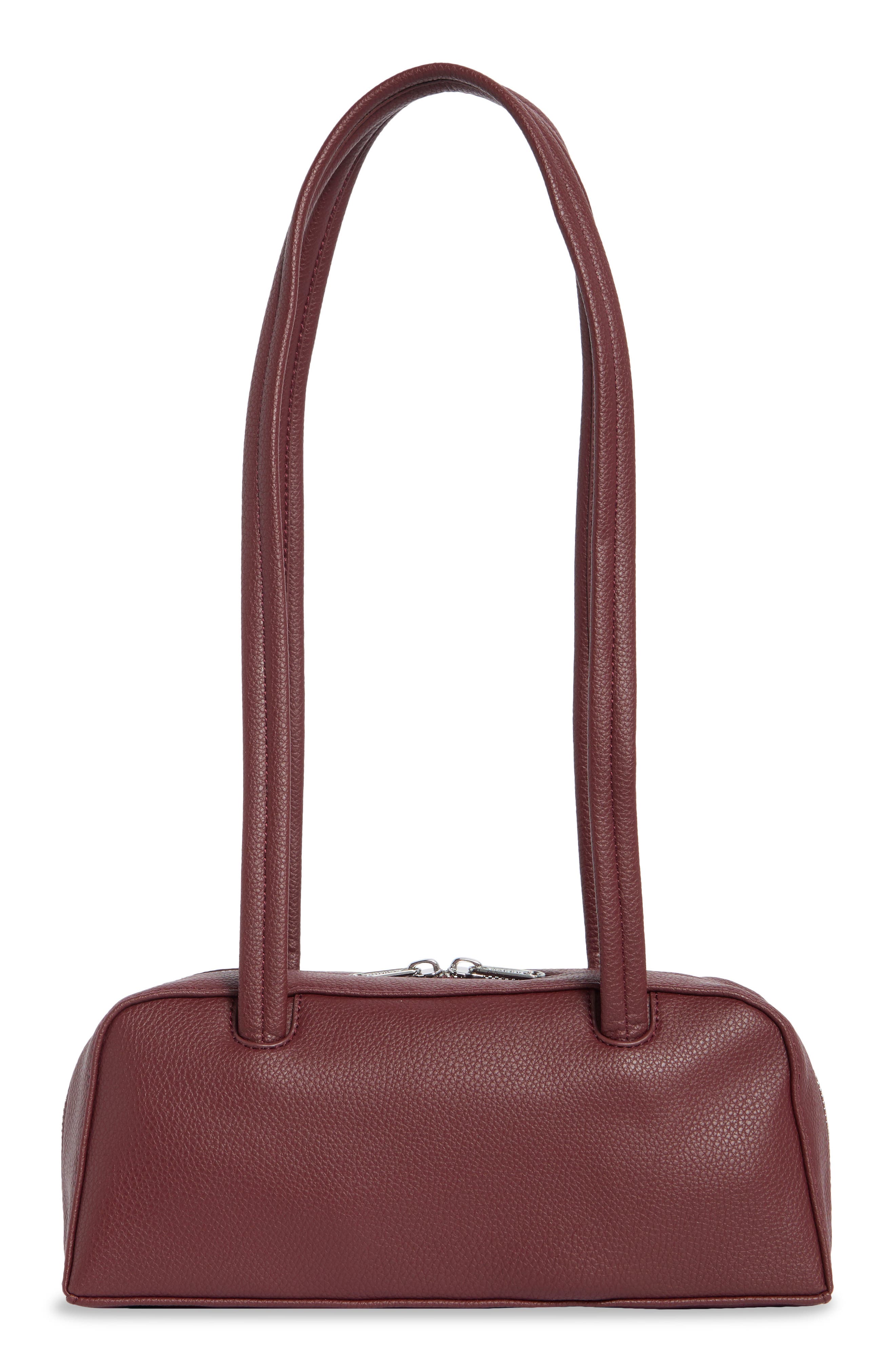 Baggu Small Recycled Leather Bowler Bag, Alternate, color, Mahogany