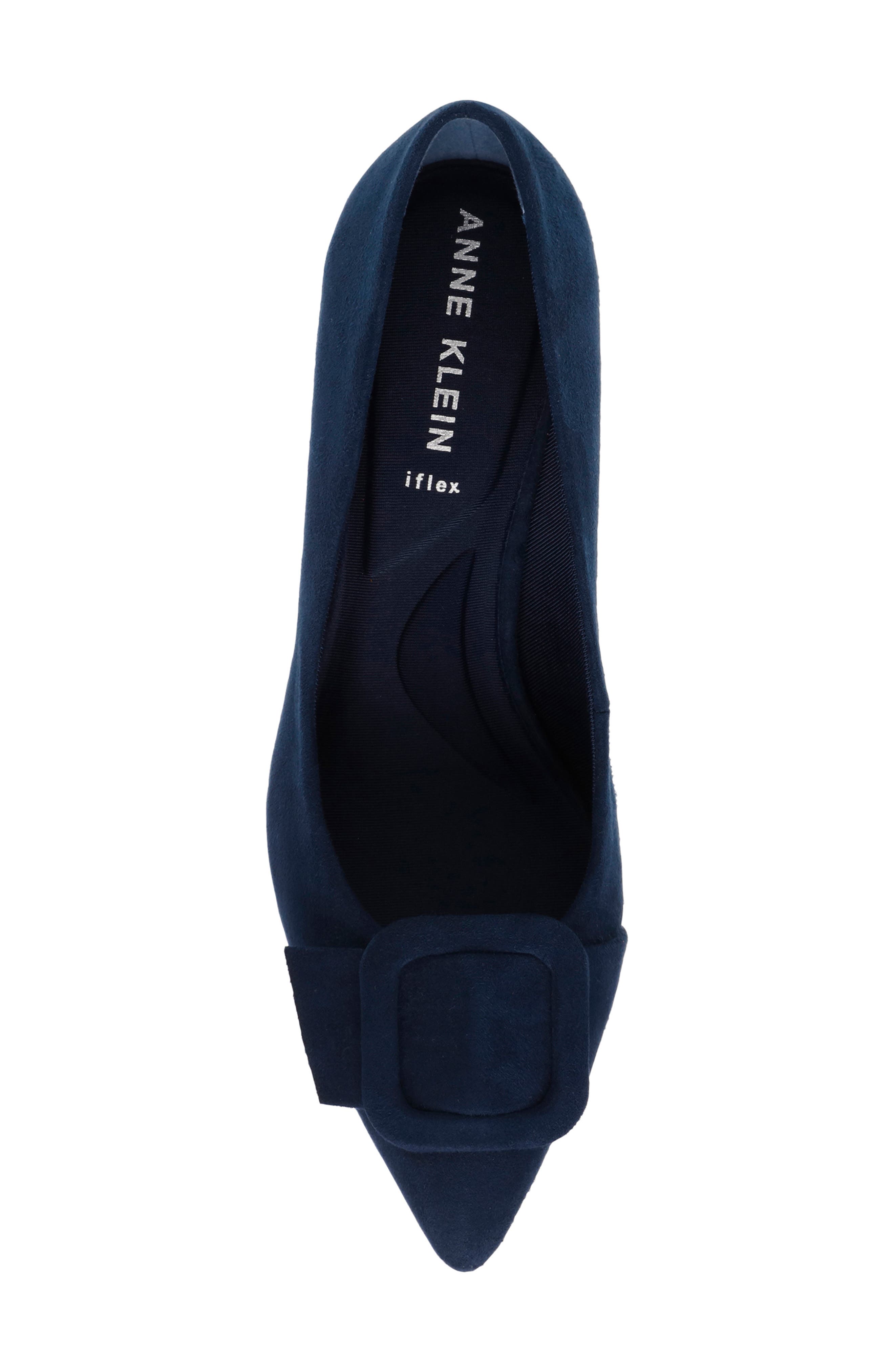Baretta Buckle Pump, Alternate, color, NAVY SUEDE