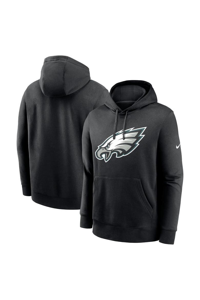Men's Nike Black Philadelphia Eagles Club Logo Pullover Hoodie, Main, color, Black
