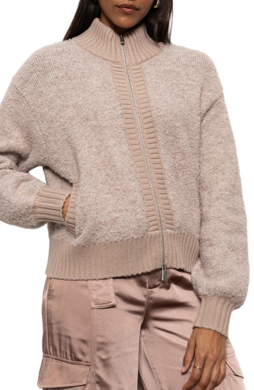 Sanctuary Women's Boucle-knit Zip-front Bomber Jacket In Feather