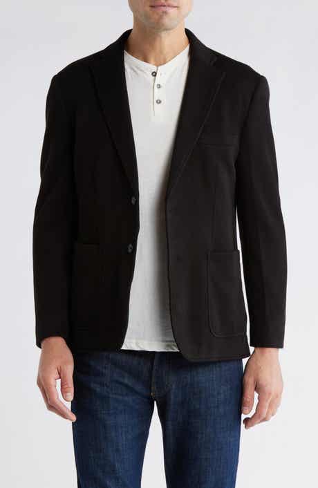Lucky Brand Notch Lapel Ribbed Knit Sport Coat