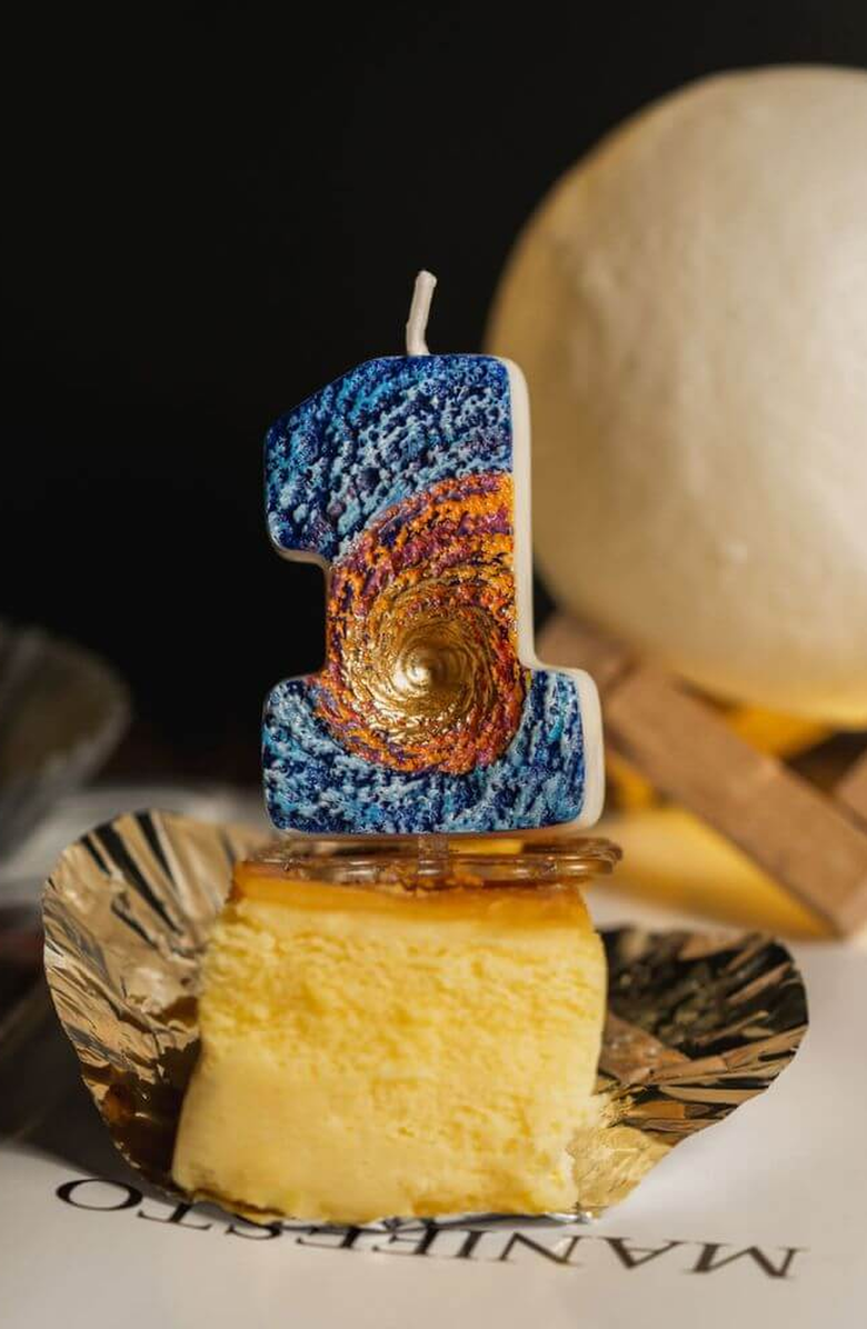 Southlake gifts Galaxy Black Hole Number Candle, Alternate, color, Number 1