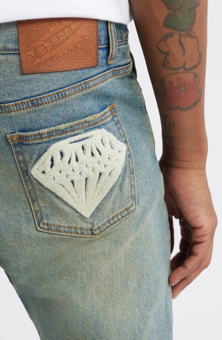 ICECREAM Icefall Logo Appliqué Distressed Jeans, Alternate, color,