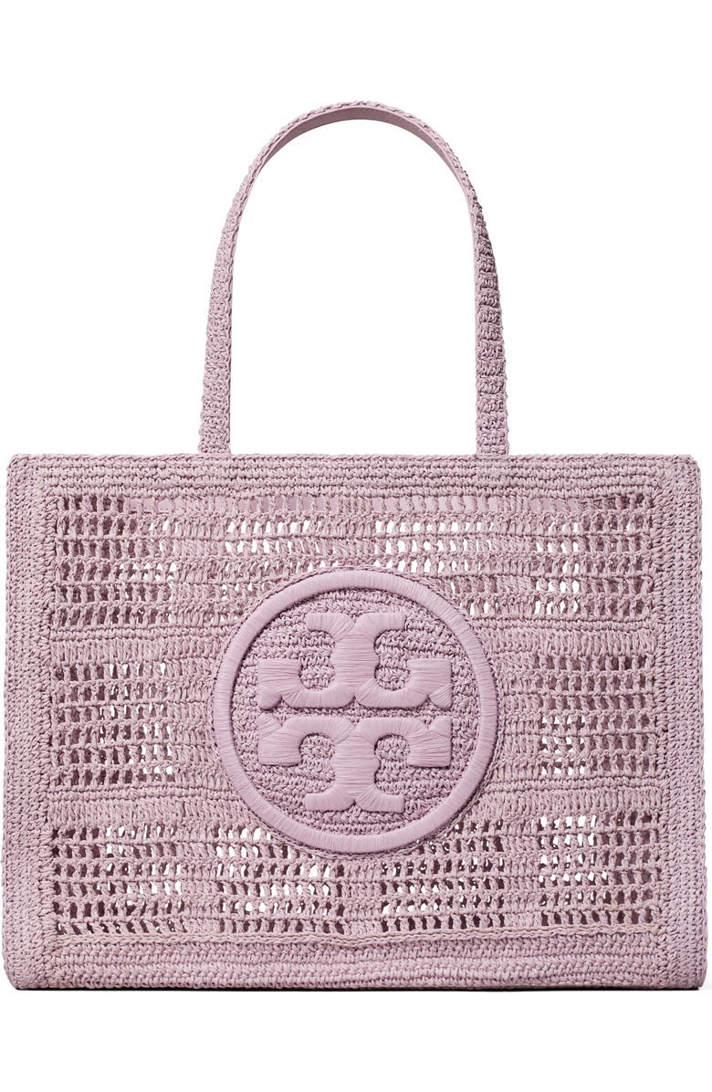 Tory Burch Ella Large Hand Crocheted Tote, Main, color, Pale Purple
