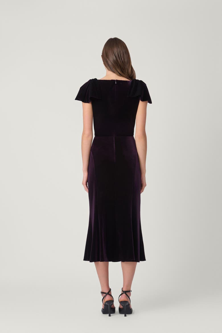 Stretch Velvet Brandis Dress, Alternate, color, Dark Plum