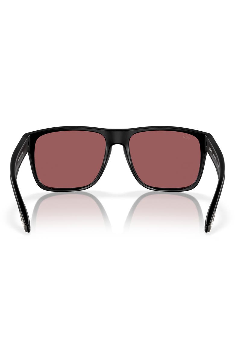 Costa Del Mar 59mm Polarized Square Sunglasses, Alternate, color, Matte Black/ Gold Mirror